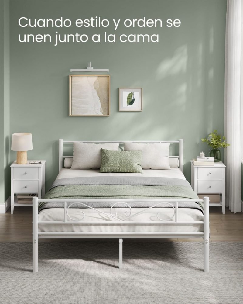 Mesita de noche de bambú con 2 cajones y estante abierto - Imagen 3