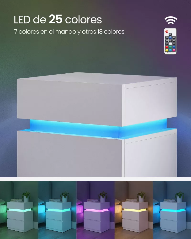Mesita de Noche Blanco - Imagen 5