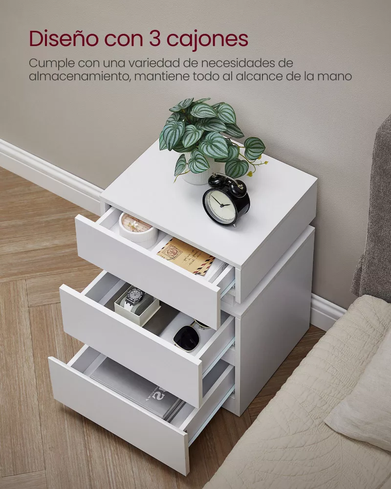 Mesita de Noche Blanco - Imagen 3