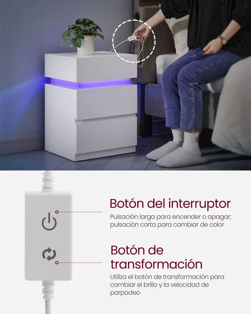 Mesita de Noche Blanco - Imagen 4