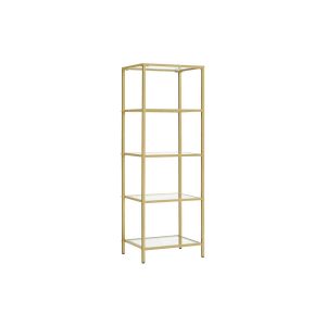 Estantería de almacenamiento de vidrio, 4 niveles, dorado