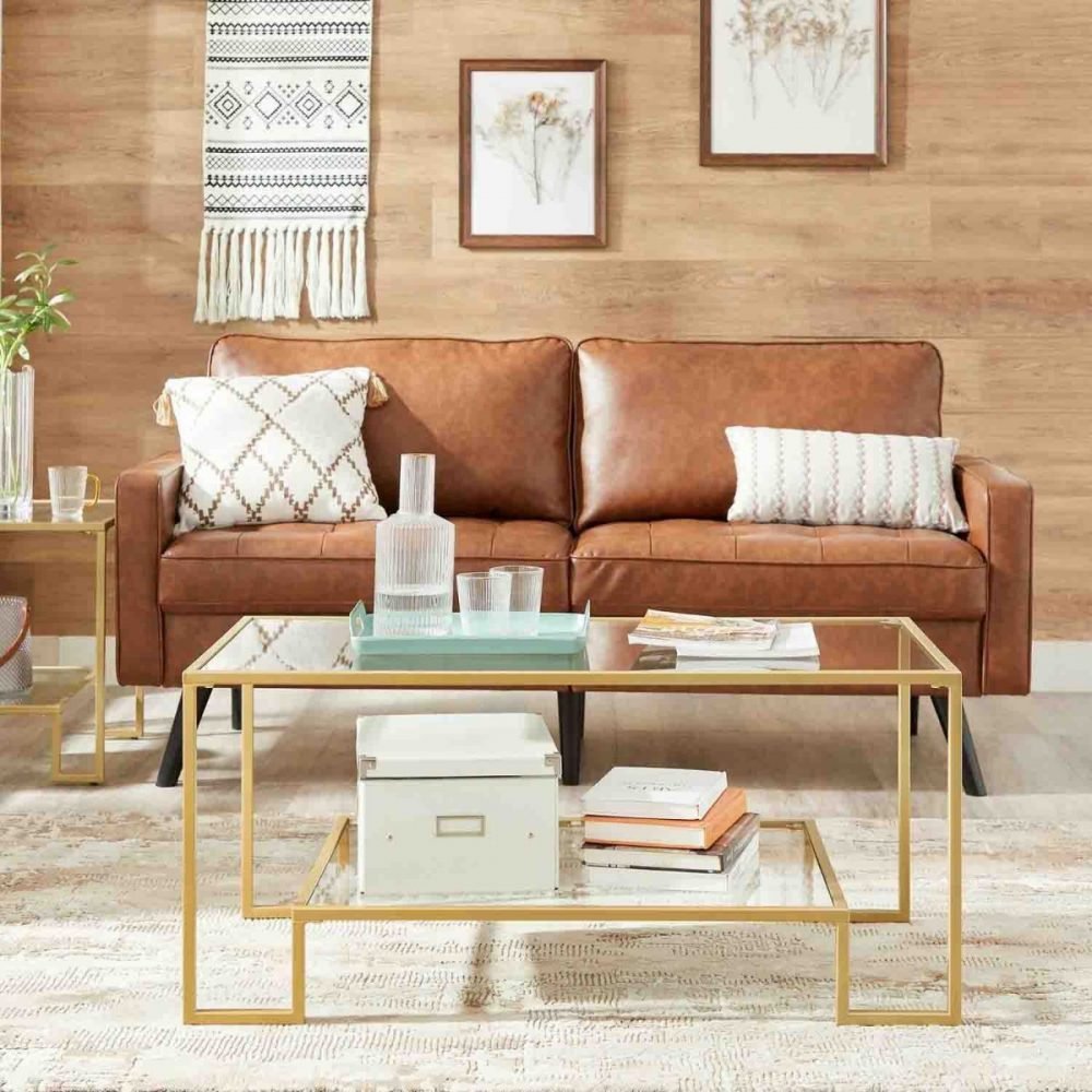 Mesa de centro de vidrio con almacenamiento, salón - Imagen 4