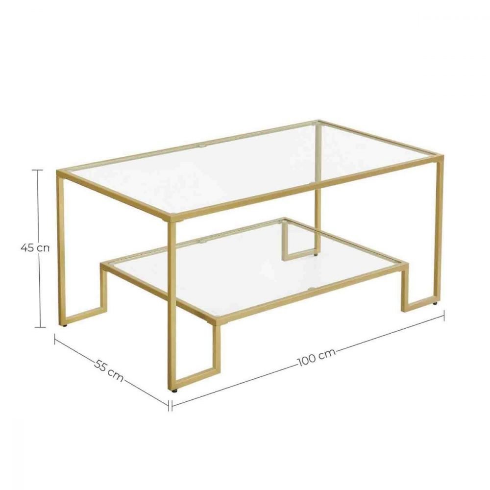 Mesa de centro de vidrio con almacenamiento, salón - Imagen 7