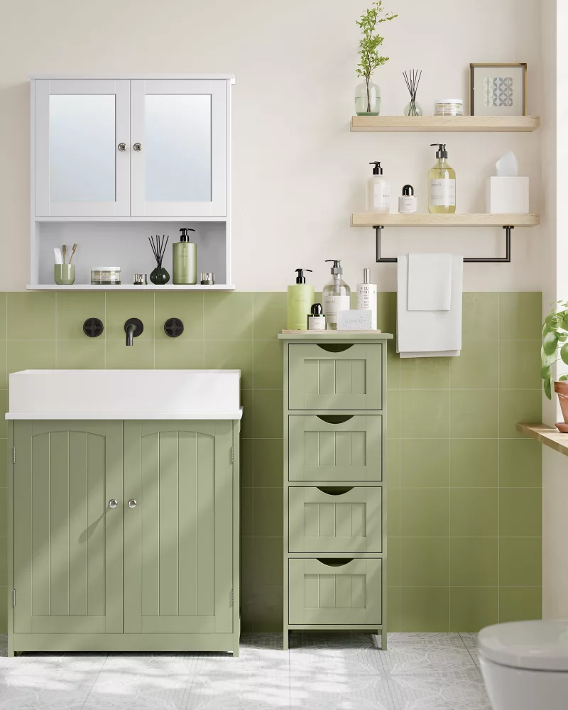 Armario de Baño 30 x 30 x 82 cm Verde Laurel - Imagen 3