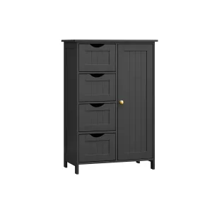 Armario de Baño con 4 Cajones 30 x 55 x 82 cm Negro Tinta
