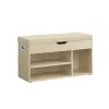 Banco Zapatero con Cojín Estantes Beige Natural