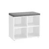 Banco Zapatero con 4 Compartimentos y 2 Estantes Ajustables Blanco Nube