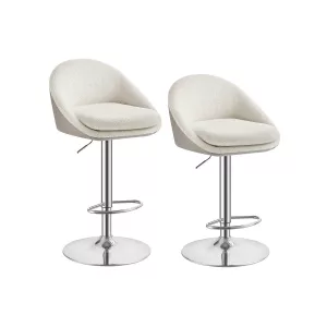 Taburete de Bar Juego de 2 Blanco Crema