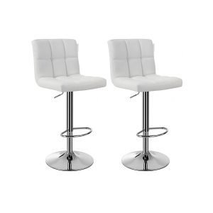 Juego de 2 taburetes de bar regulables, gris