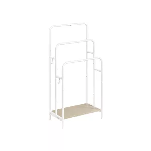 Toallero de 3 Barras 50x30x100 cm Blanco Nube y Beige Natural