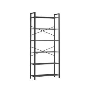 Estantería alta 6 niveles 30x80x186 cm negro