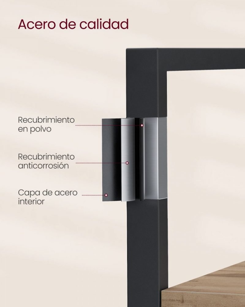 Librería 14 estantes marrón camello y negro - Imagen 5