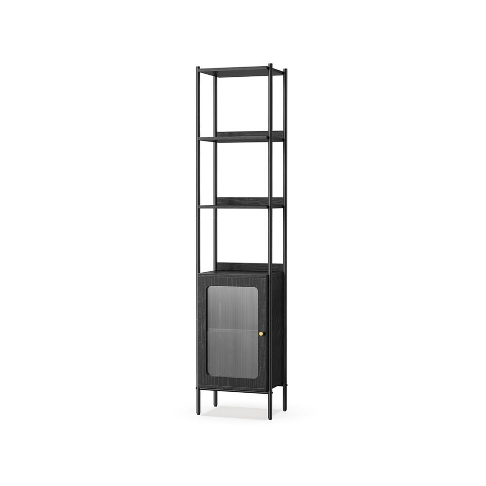 Librería de 6 niveles negro ébano y negro mate