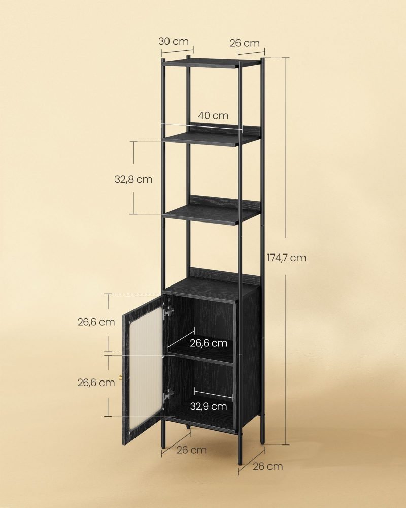 Librería de 6 niveles negro ébano y negro mate - Imagen 6