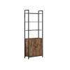 Librería de 6 Niveles 24 x 60 x 159,5 cm Marrón Rústico y Negro Tinta