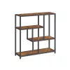 Librería de 4 Niveles 30x100x104 cm Marrón Rústico y Negro Tinta