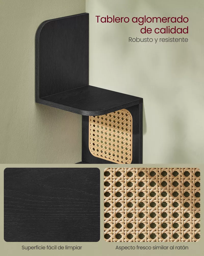Estantería de Esquina de 5 Niveles Negro Ceniza - Imagen 5