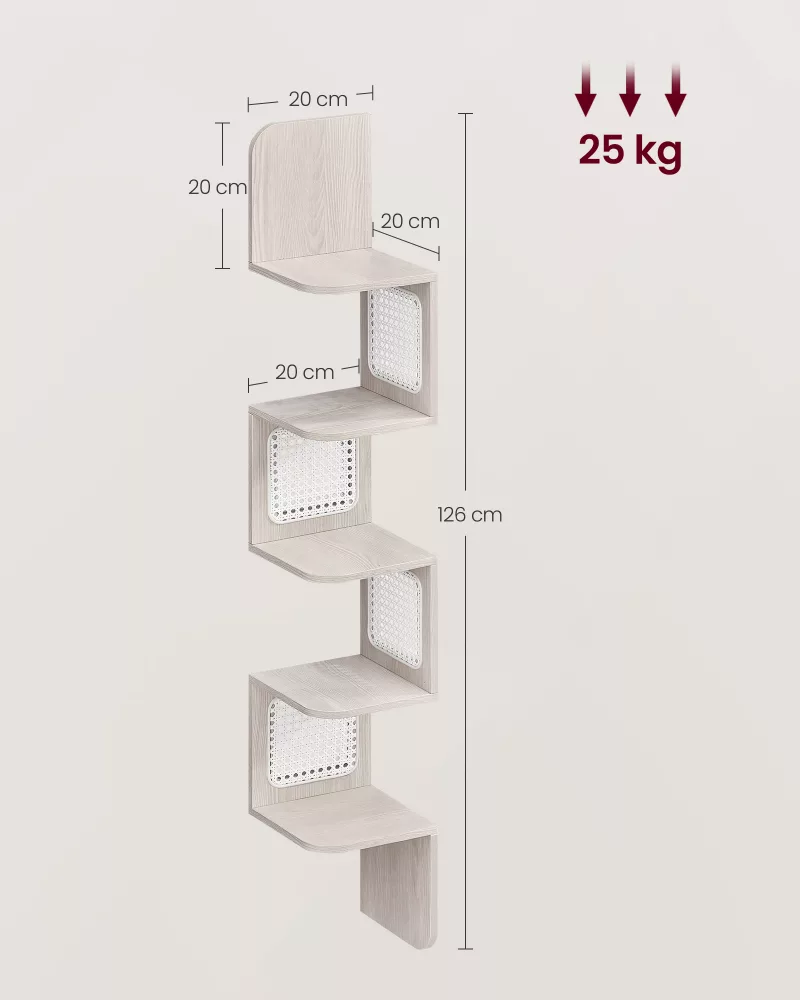 Estantería de Esquina de 5 Niveles Beige Avena - Imagen 6