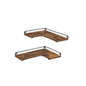 Estantes de esquina en forma de l, juego de 2, estilo industrial