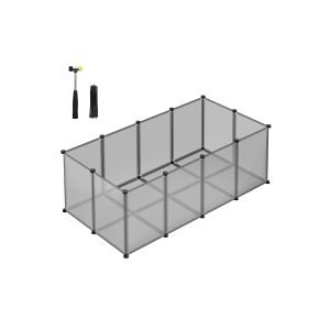 Valla modular para mascotas pequeñas, plástico transparente