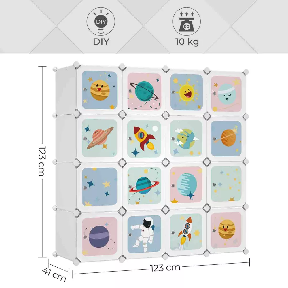 Estantería Modular 123x41x123 cm Blanco - Imagen 7