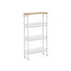 Carro de 4 niveles 13x45,4x77 cm roble beige y blanco