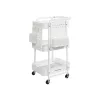 Carrito con Ruedas 3 Estantes 4 Ganchos Blanco Nube