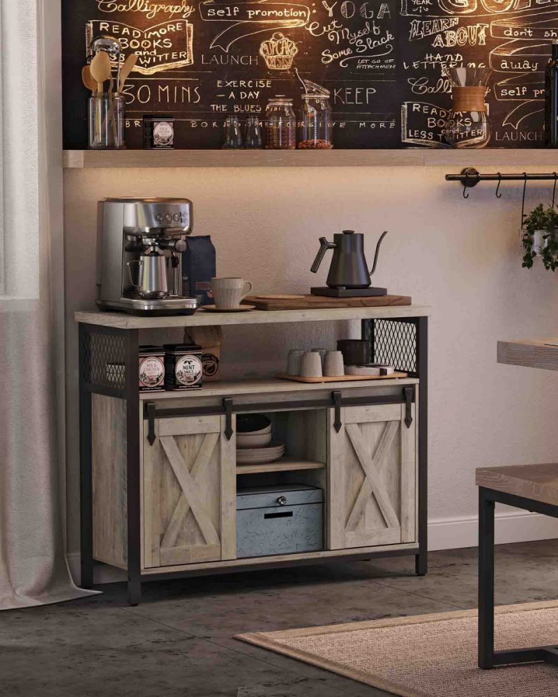 Armario de cocina con 2 puertas correderas greige - Imagen 2