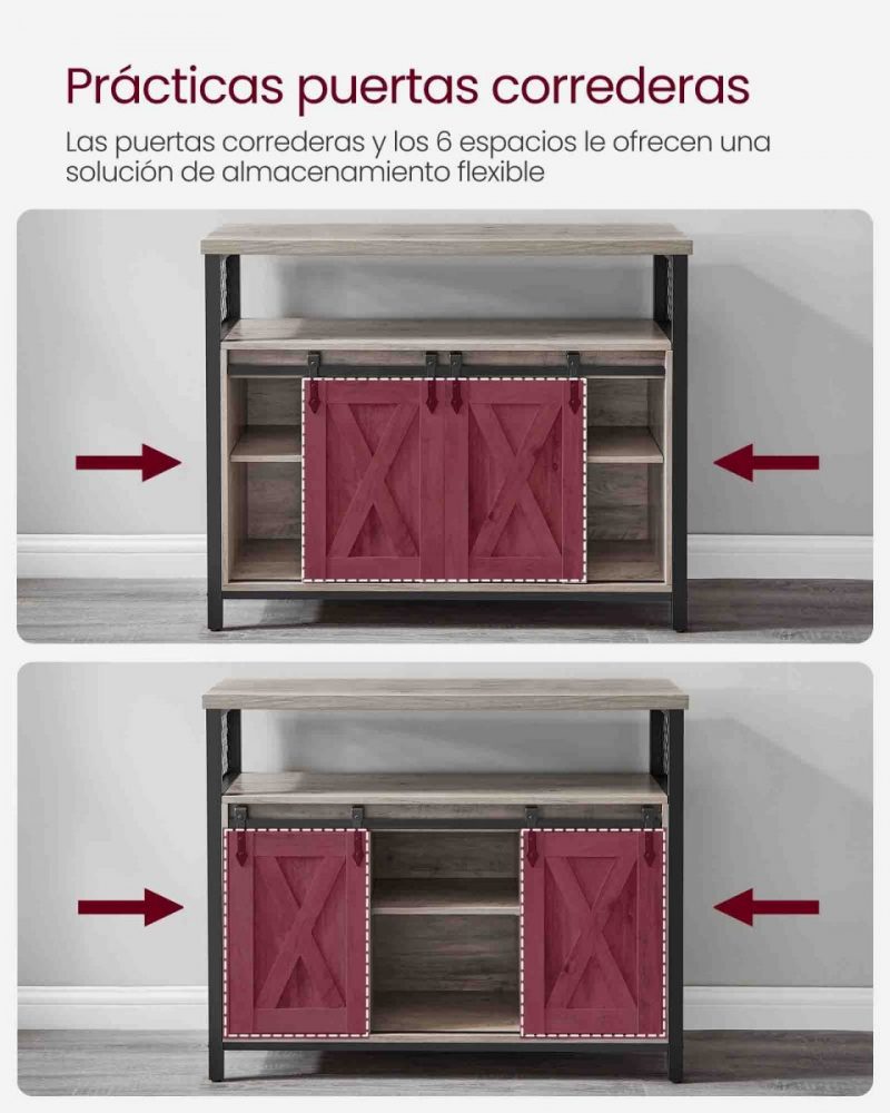 Armario de cocina con 2 puertas correderas greige - Imagen 3