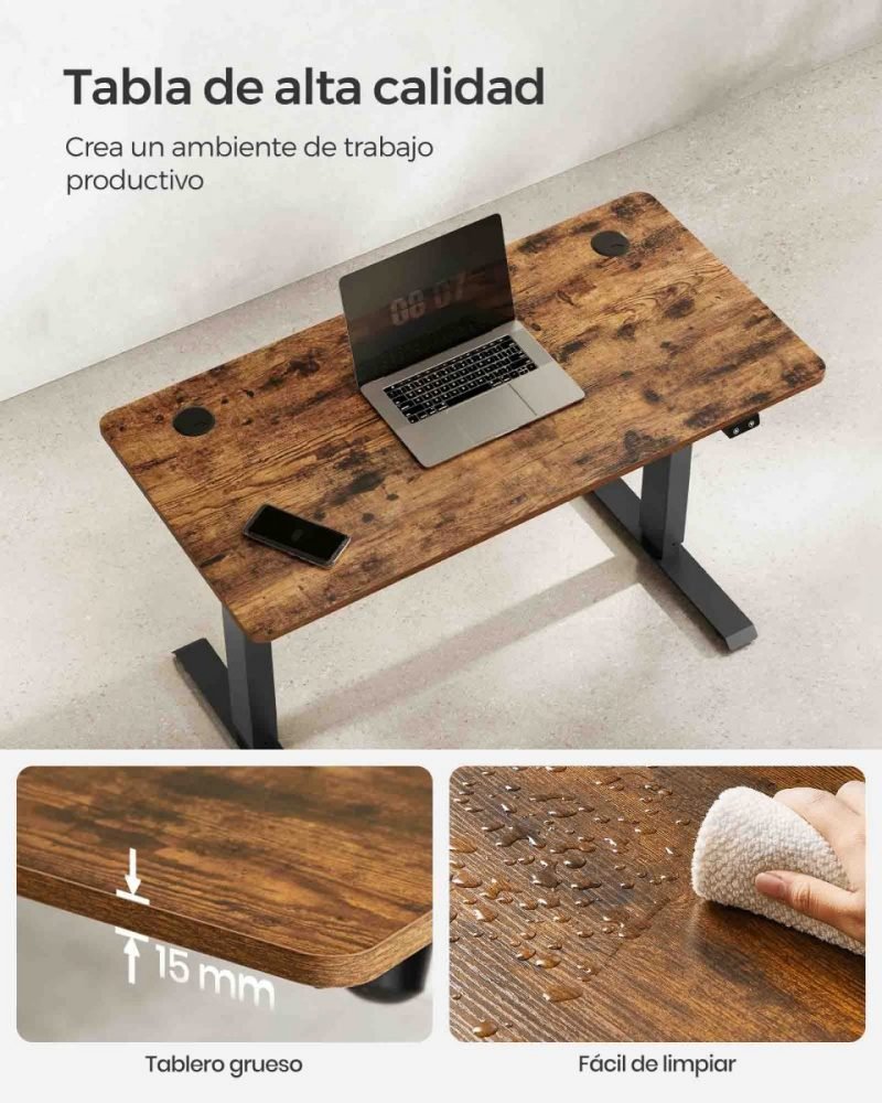 Escritorio eléctrico regulable en altura 60x120x(73-114) cm - Imagen 3