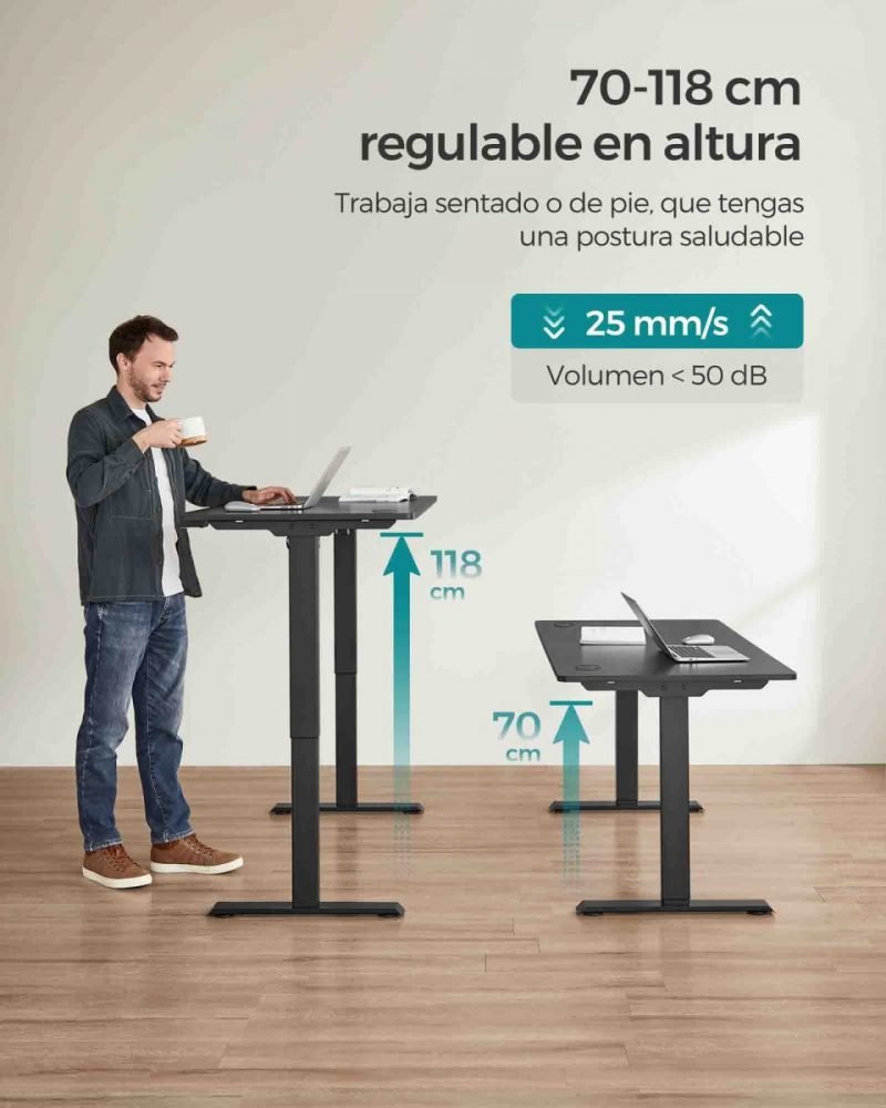 Escritorio eléctrico regulable en altura 60x120 cm - Imagen 2