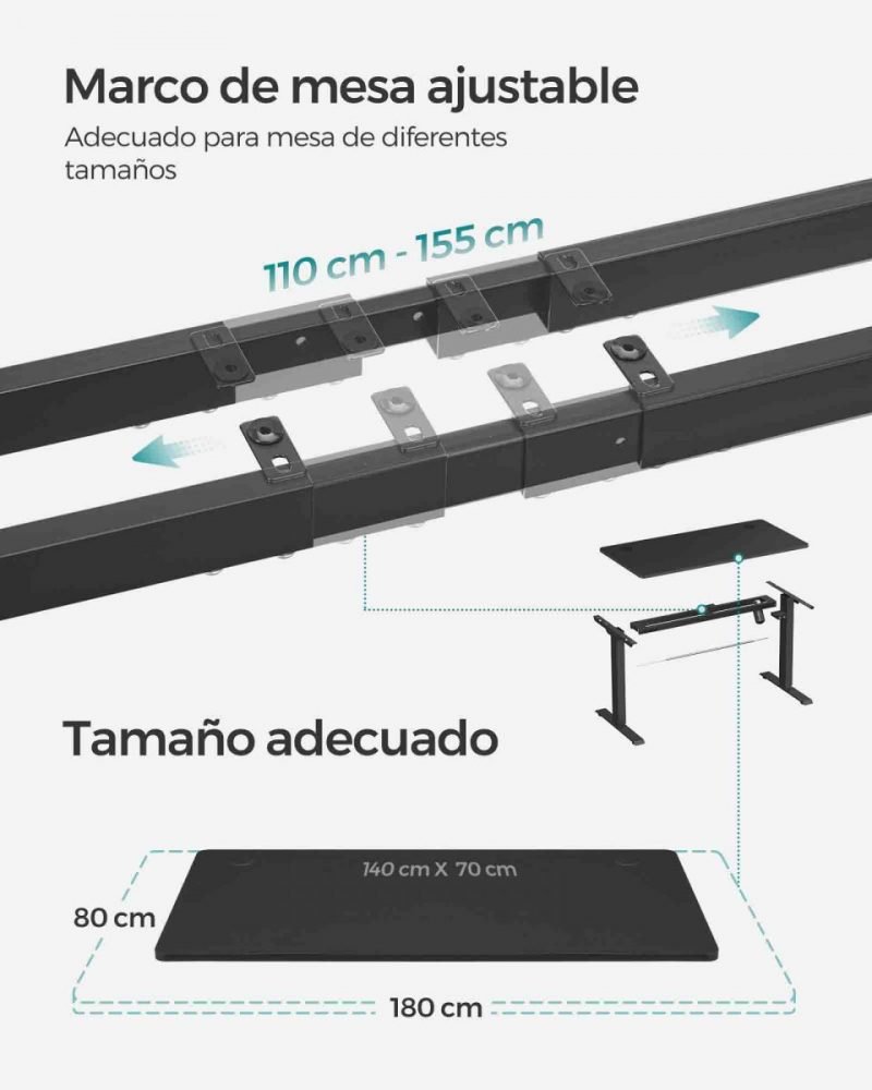 Escritorio eléctrico regulable en altura 60x120 cm - Imagen 5