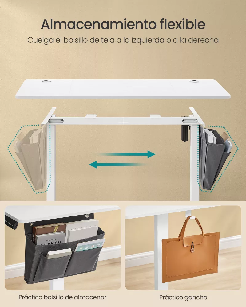 Escritorio Eléctrico, Regulable en Altura 60 x 120 x (72-120) cm - Imagen 4