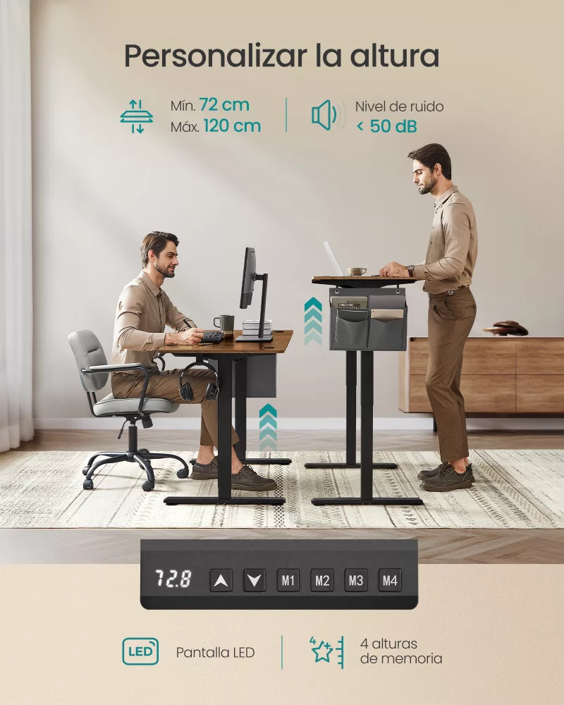 Escritorio Eléctrico Regulable en Altura 70 x 160 x (72-120) cm - Imagen 3