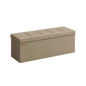 Banco Almacenaje Plegable 38 x 110 x 38 Marrón Camello