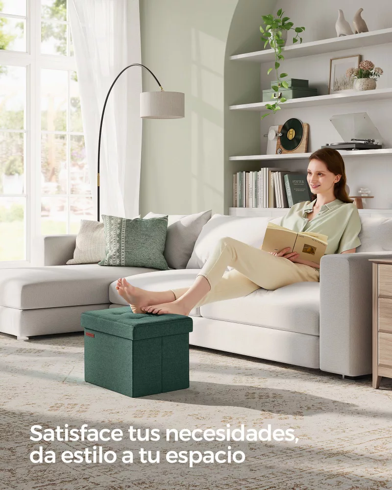 Banco Almacenaje Plegable 31x41 cm Verde Bosque - Imagen 2