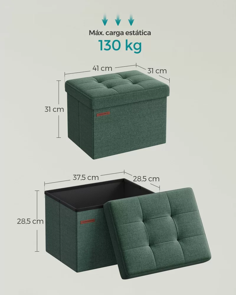 Banco Almacenaje Plegable 31x41 cm Verde Bosque - Imagen 6