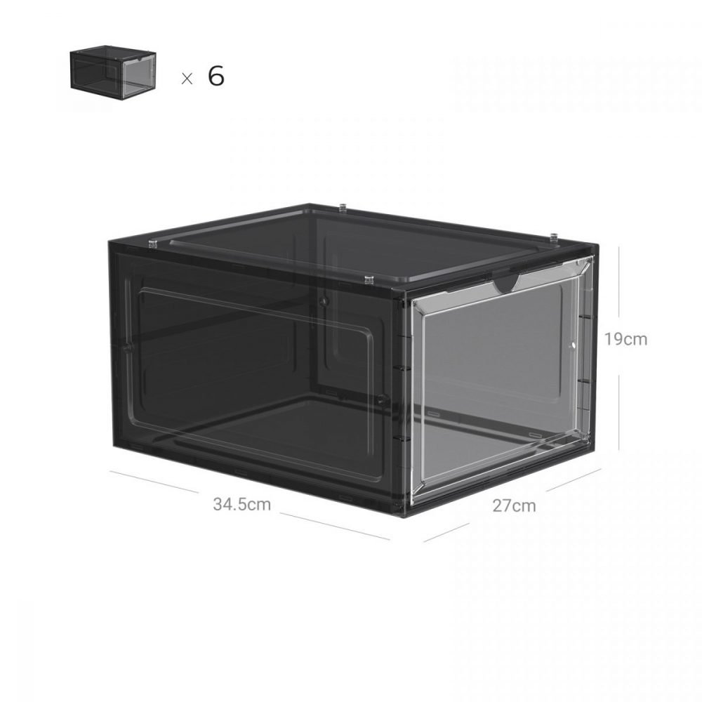 Juego de 12 cajas de zapatos apilables, negro - Imagen 7