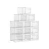 Juego de 12 cajas de zapatos transparente y blanco