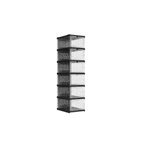 Cajas para Zapatos Juego de 6 Organizadores Apilables Transparente y Negro Tinta