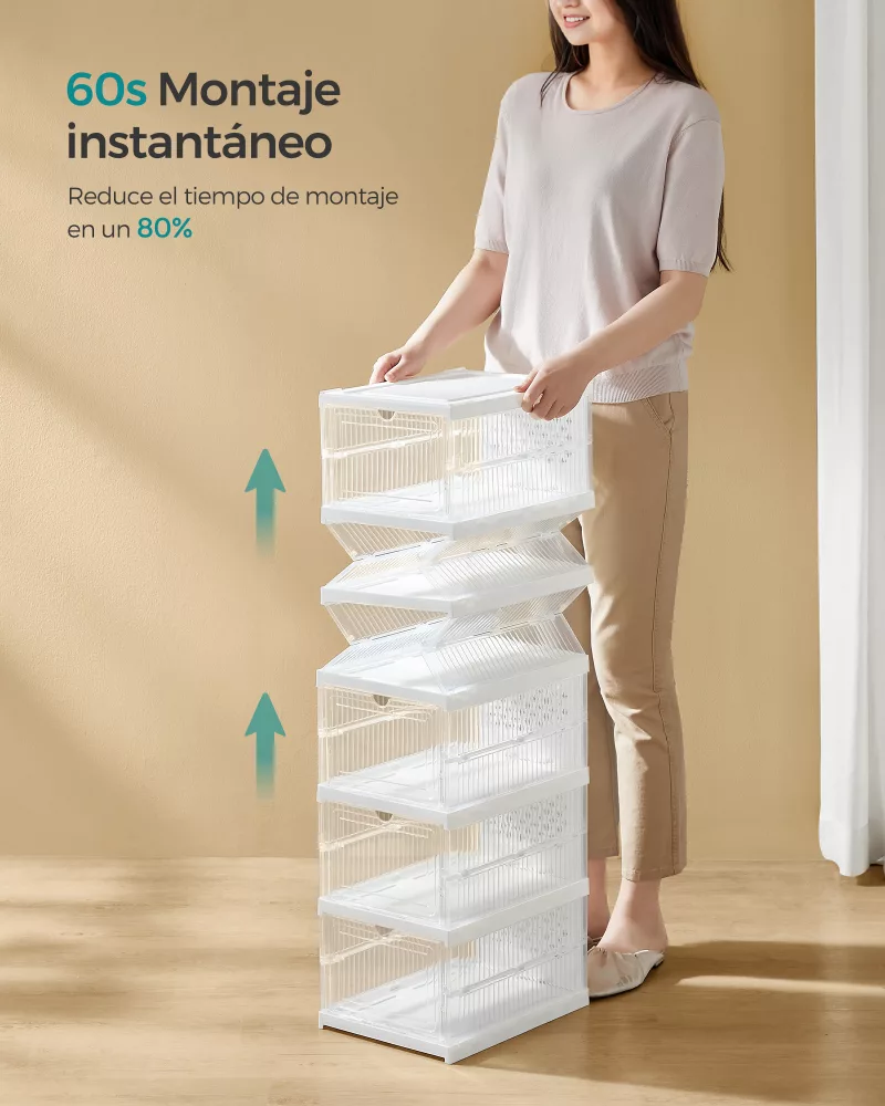 Juego de 18 Cajas para Zapatos Transparente y Blanco Nube - Imagen 2