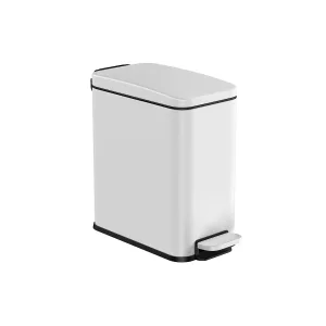 Cubo de baño de 5 l con tapa acero blanco