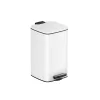 Cubo basura compacto blanco con pedal 8 litros