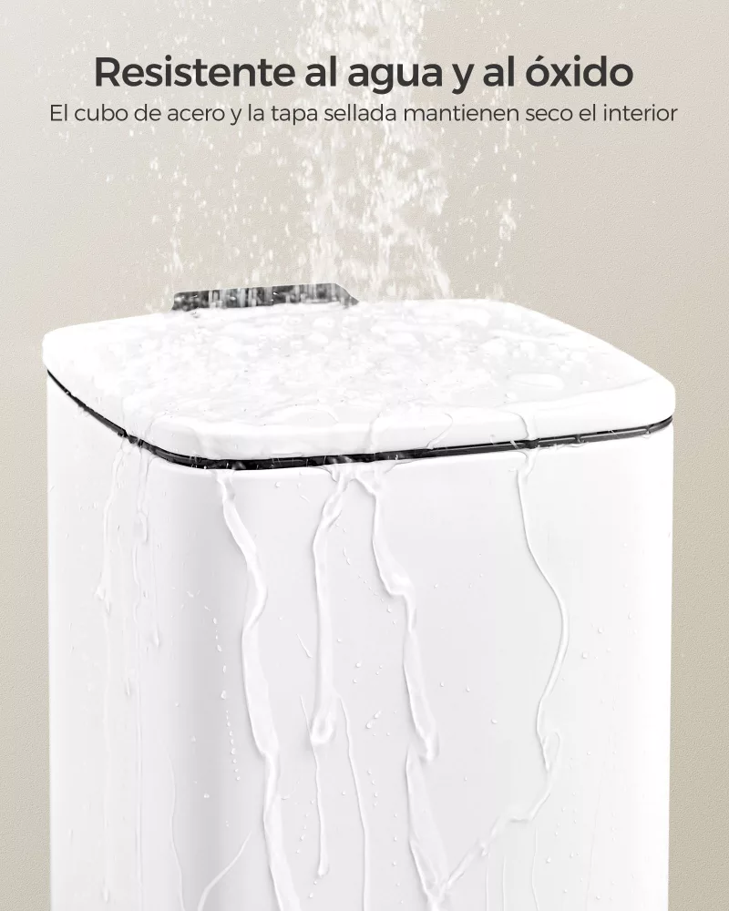 Cubo basura compacto blanco con pedal 8 litros - Imagen 2