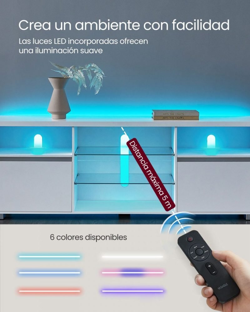 Mesa de tv moderna para televisión hasta 70 pulgadas - Imagen 4