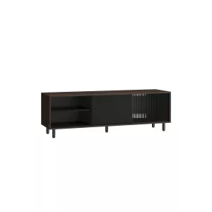 Mueble de TV 140 x 39 x 45 cm Marrón Ceniza y Negro Tinta