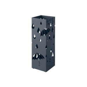 Paragüero cuadrado con gancho y plato gris antracita