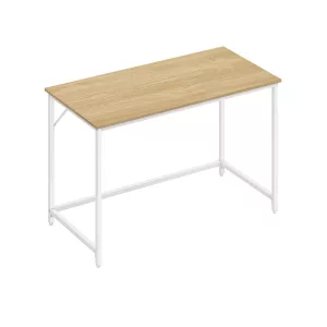 Escritorio 60 x 120 x 76 cm Roble Natural y Blanco Perla