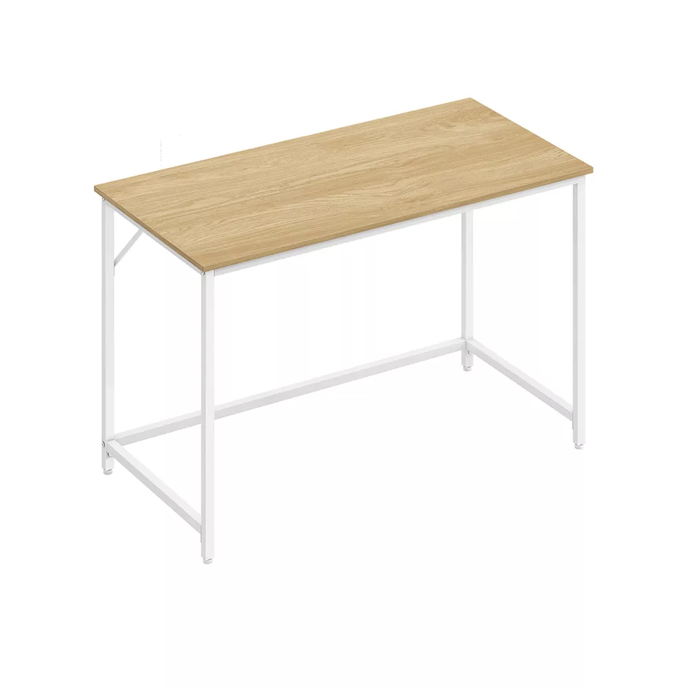 Escritorio 60 x 120 x 76 cm Roble Natural y Blanco Perla