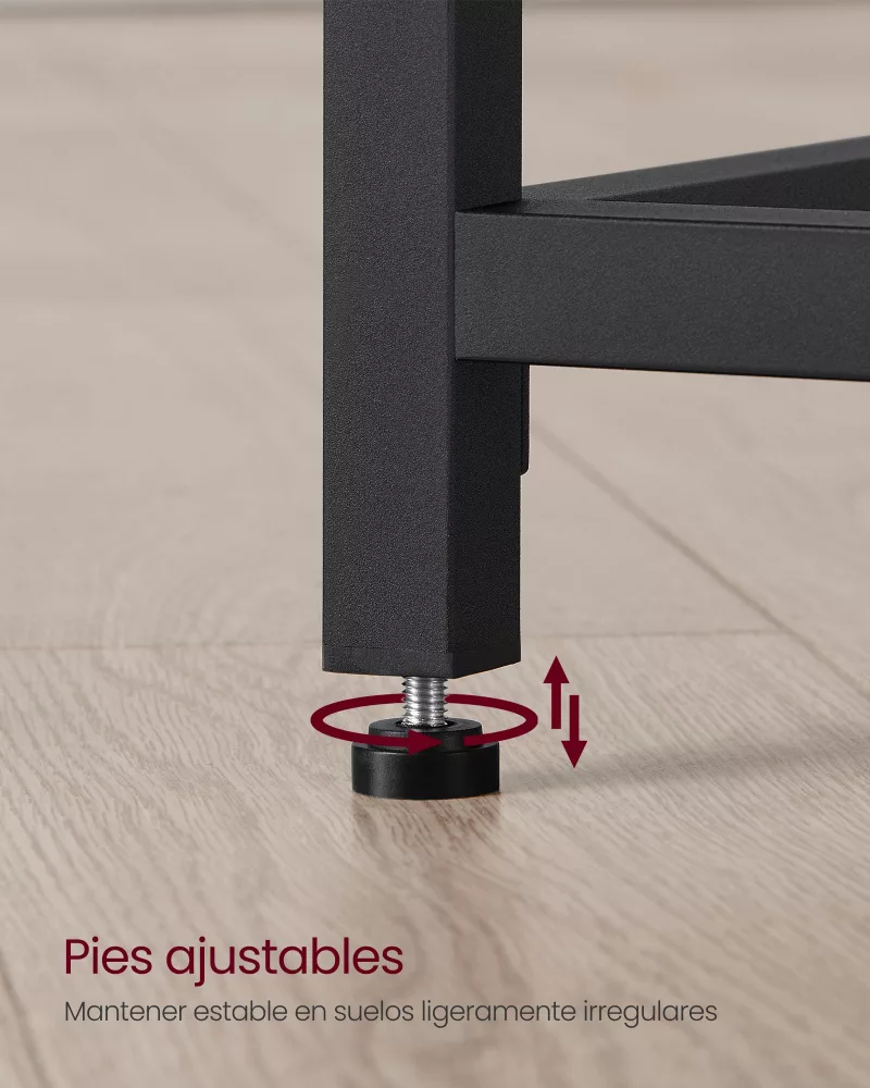 Escritorio 50 x 100 x 76 cm negro ébano e negro tinta - Imagen 6